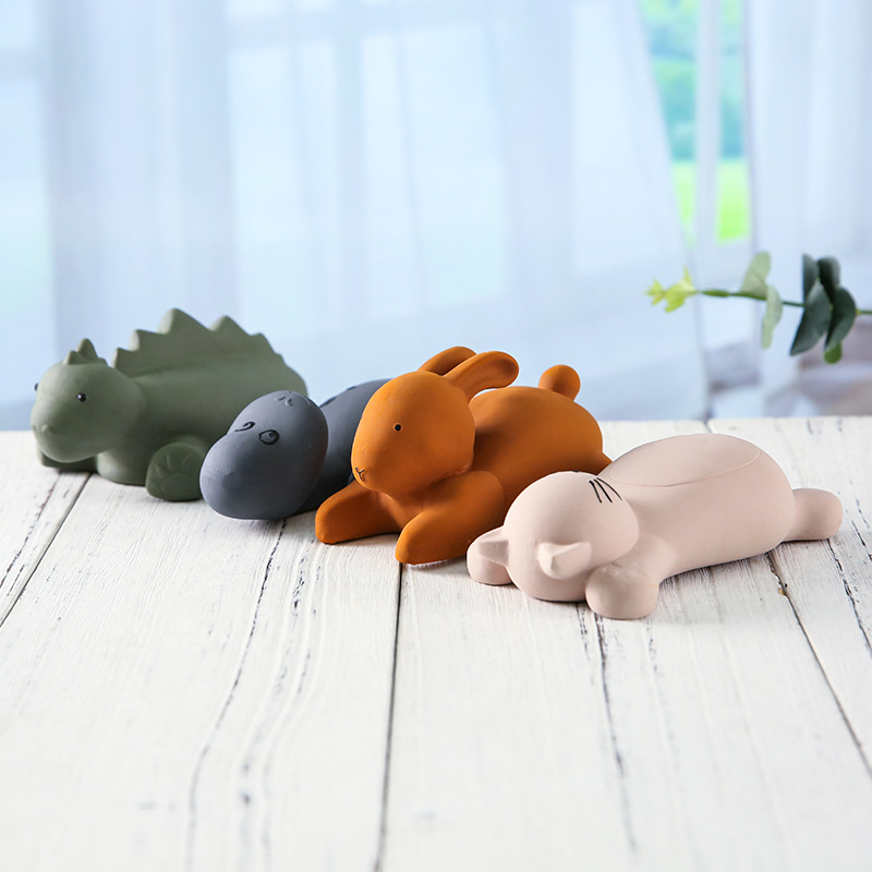 Food-grade silicone cartoon animal toys for babies, children's water play toys, educational toys for babies, bathroom bathing toys Specification drawing