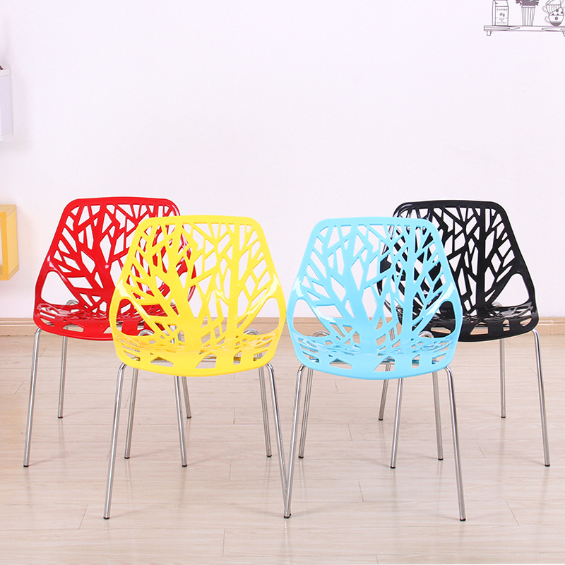 Starry Sky Simple and fashionable plastic backrest chair, casual outdoor PP eco-friendly thickened plastic chair, fast food stall hollowed-out chair
