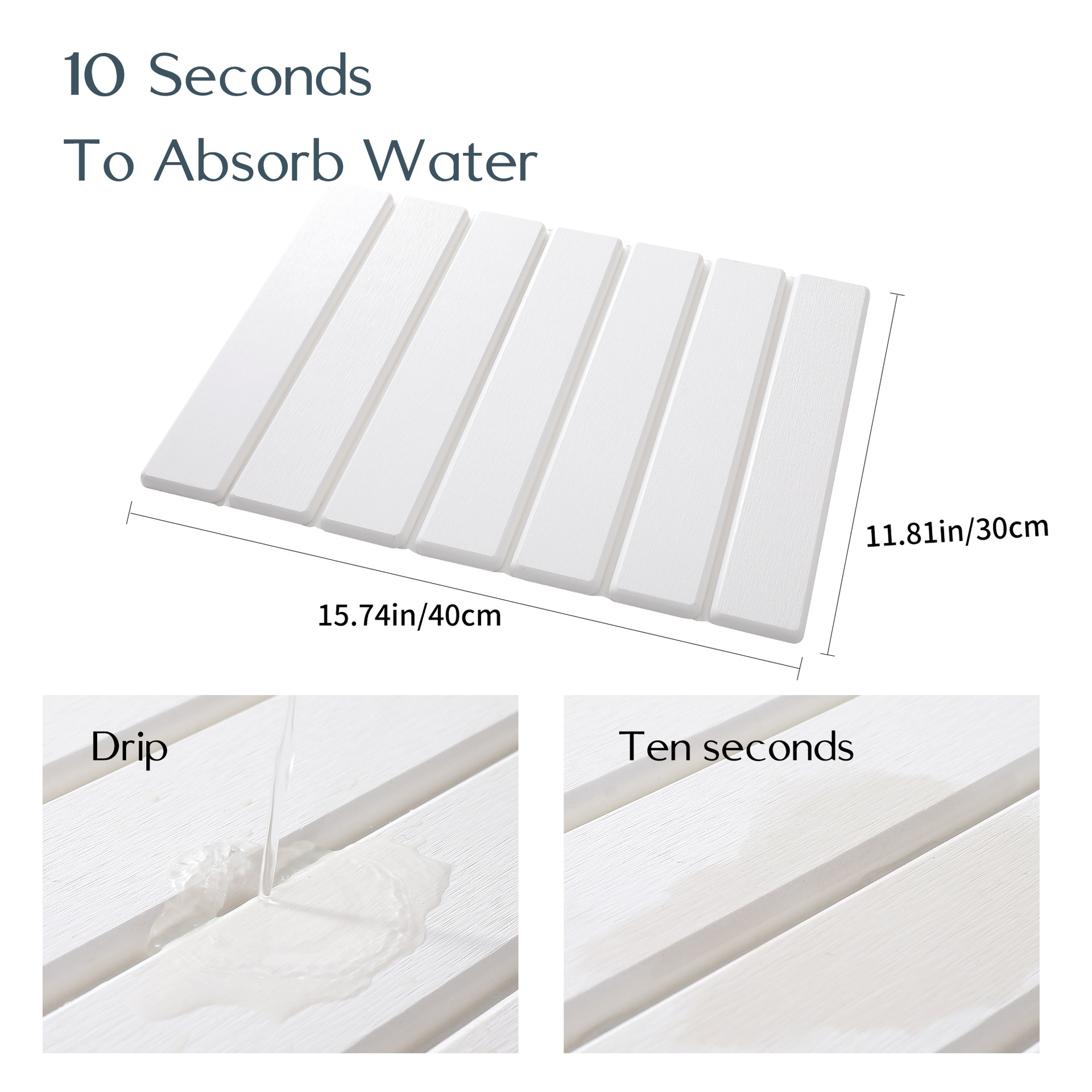 Cross-border diatomite folding absorbent mat, kitchen tableware and plate drying mat, bathroom countertop mat, coaster, draining floor mat details Picture