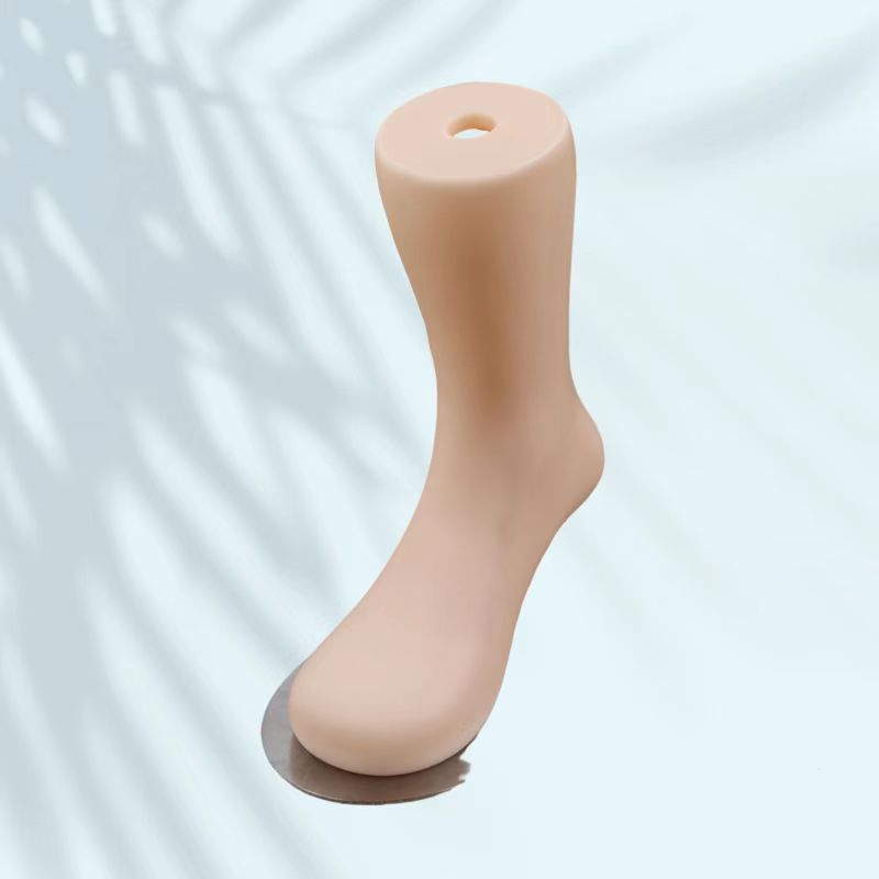 【旭峰】12cm脚底长小童脚模塑料穿袜子展示道具短棉袜含磁铁模特细节图