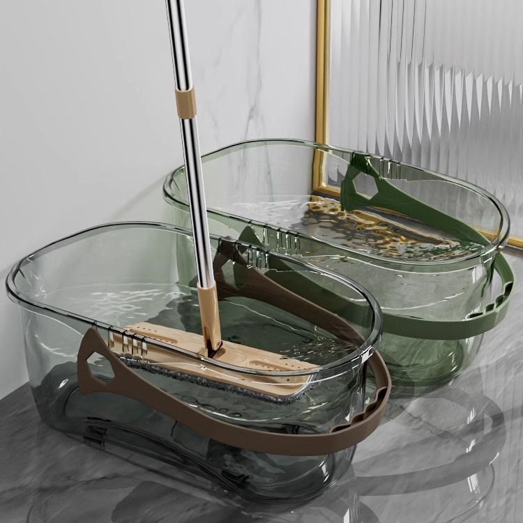 Transparent thickened water bucket, household portable PET rectangular water bucket, student laundry bucket, large water storage bucket, mop bucket details Picture