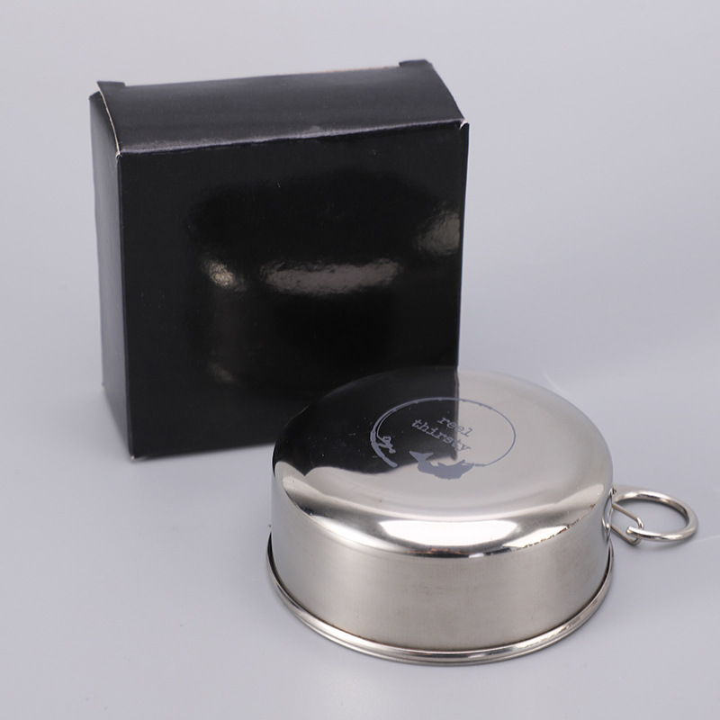 Stainless steel folding telescopic cup, portable small wine glass for outdoor travel, gift water cup, metal wine glass details Picture