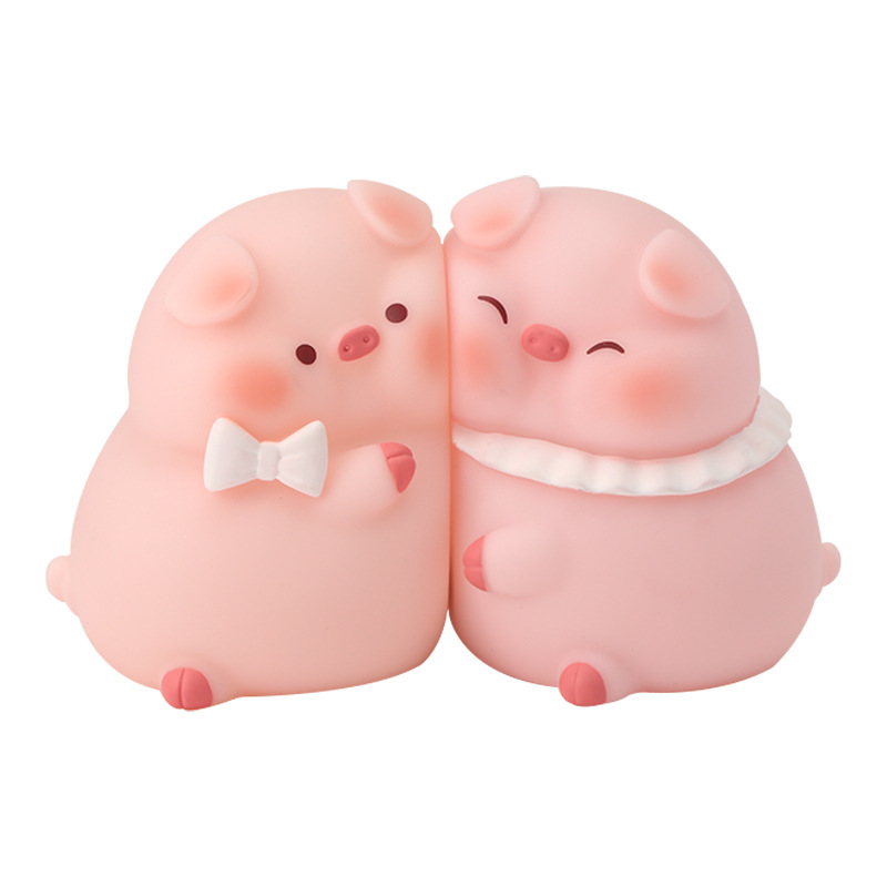 New style of stickers and hugs night light home decoration item, cartoon cute piggy and puppy night light Item Picture