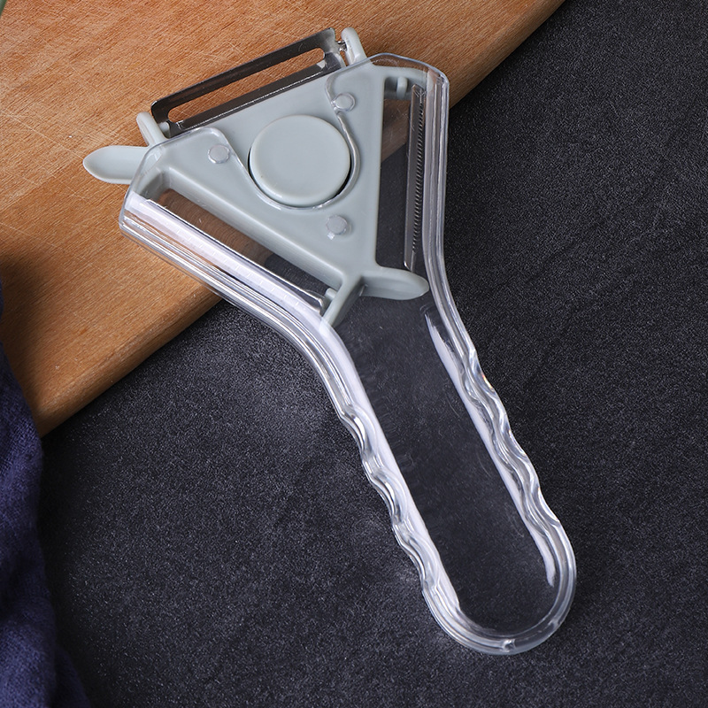 Economical and practical 3-in-1 kitchen rotating fruit and vegetable peeler, vegetable cutter, peeler, grater and peeling knife Application Scenario
