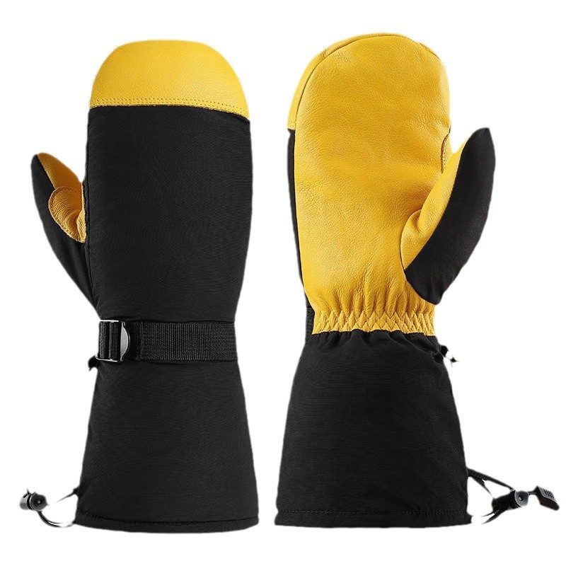 【BERTON OUTDOOOR】3M Ski Gloves Winter water-repellent, genuine leather windproof and wear-resistant, thickened and warm Russian sauna gloves for skiing Item Picture