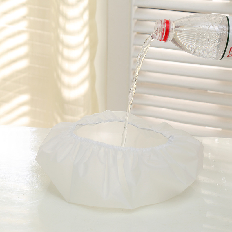 The thickened disposable shower cap is reusable, waterproof, transparent for adults, and features a high-end printable waterproof upgrade for hotels details Picture