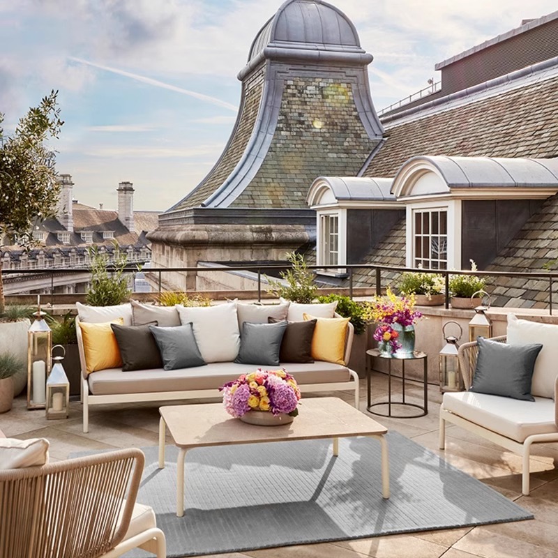 Outdoor leisure furniture, rattan sofa combination, open-air balcony rattan chair, model room, courtyard garden sofa, living room Application Scenario