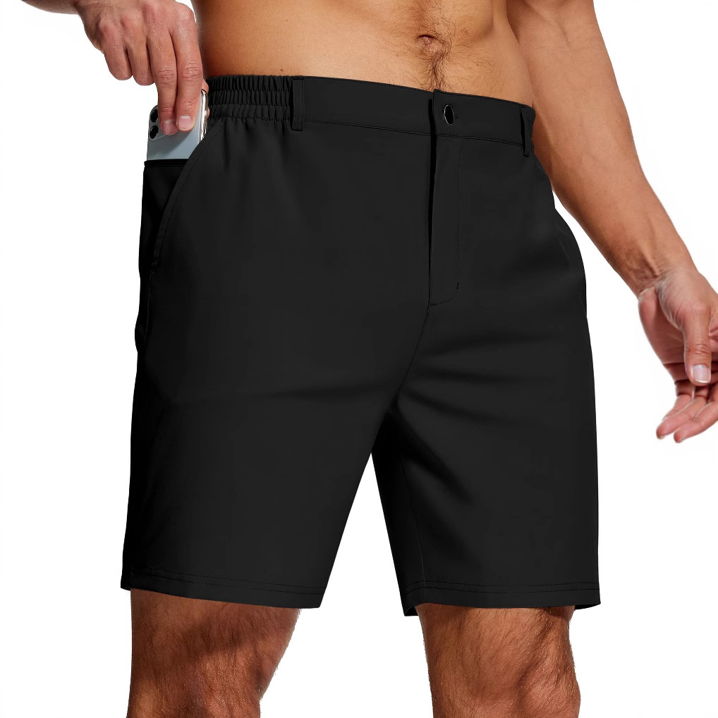 2025 Cross-border bestseller Men's stretch golf shorts, quick-drying lightweight formal wear with zipper pocket five-inch shorts details Picture