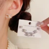 Wholesale of French Chanel-style zircon cross-pearl three-piece stud earrings, exquisite, fashionable and versatile, super shiny commuting earrings Application Scenario