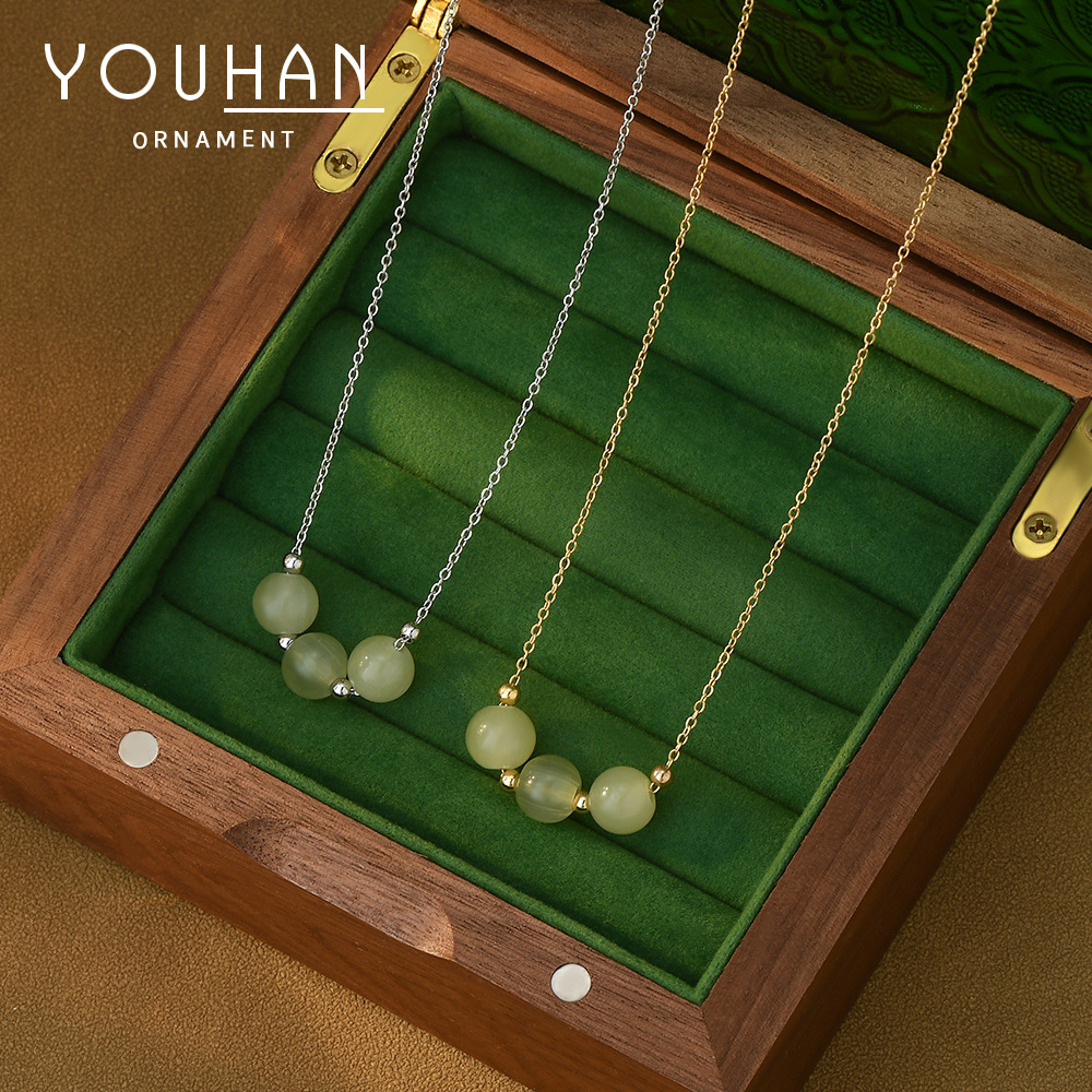 新中式风仿和田玉项链女2024新款潮小众设计感高级锁骨链气质轻奢