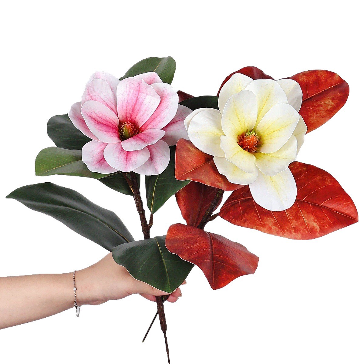 假花玉兰玉兰花仿真花中式禅意民宿酒店花艺摆件摄影道具装饰花束白底实物图