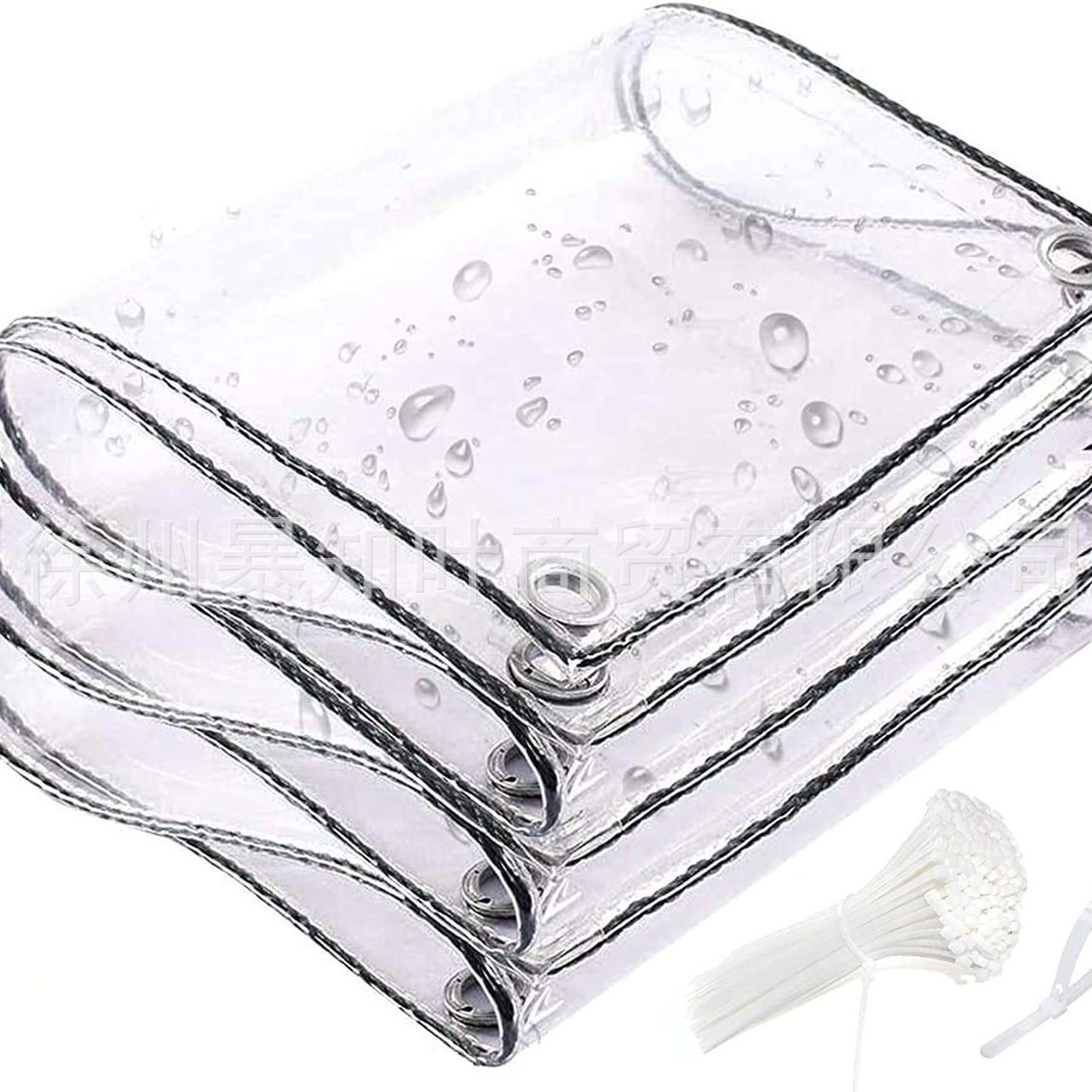 透明雨布篷布阳台遮雨防风挡雨布加厚油布防水布户外软玻璃塑料布白底实物图