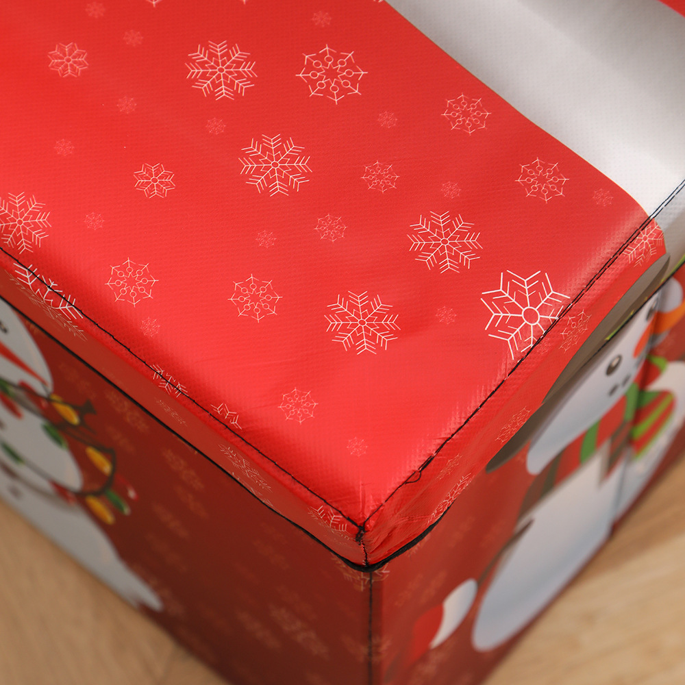 Christmas large-capacity storage box, foldable seating storage stool with lid, can hold cotton quilt storage box wholesale Application Scenario