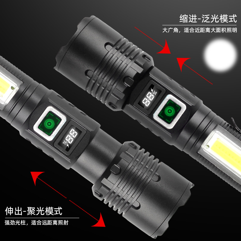 Strong Magnetic Cob High-Brightness Pen Clip, Powerful Flashlight, Ultra-Bright Type-C Charging Digital Display Aluminum Alloy Flashlight Application Scenario