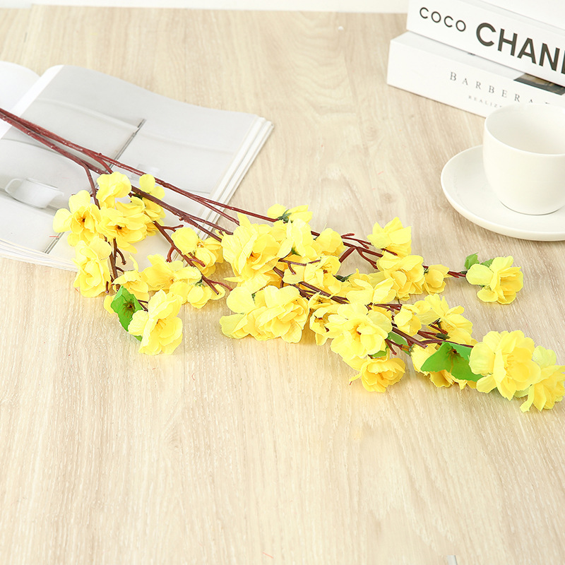 Duofu peach Blossom wholesale project Landscape tree decoration wintersweet living room floor-standing artificial flower simulation single small peach blossom Application Scenario