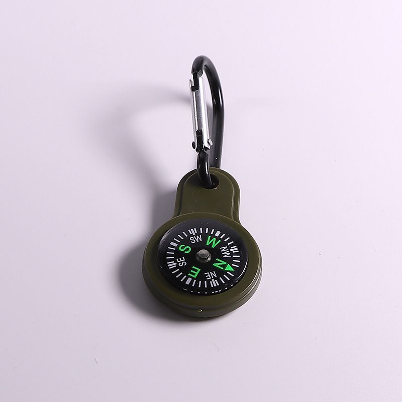 Portable mini compass, mountain climbing buckle, compass, high-precision mountain climbing and camping aluminum alloy hanging buckle, compass details Picture