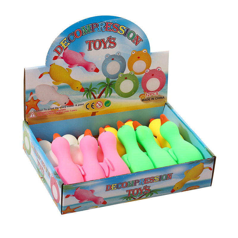 大白鹅面粉鸭解压玩具可爱搪胶慢回弹鸭网红卡通发泄减压玩具批发