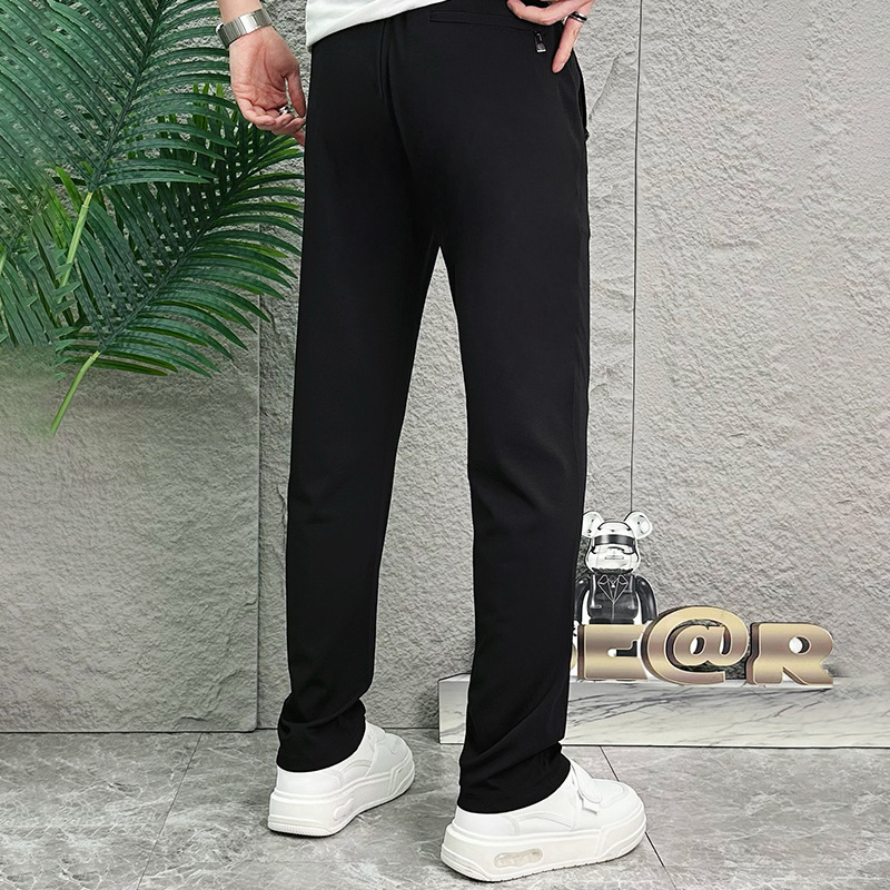 Men's sports pants with elastic waists, loose elastic straight leg, comfortable and casual pants, men's sweatpants wholesale, high elasticity and comfort Specification image