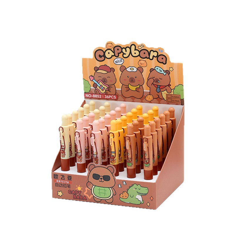 Oufeiya 8852 Korean Version Creative Capibara Mechanical Pencil Little Fat Activity Pencil Application Scenario