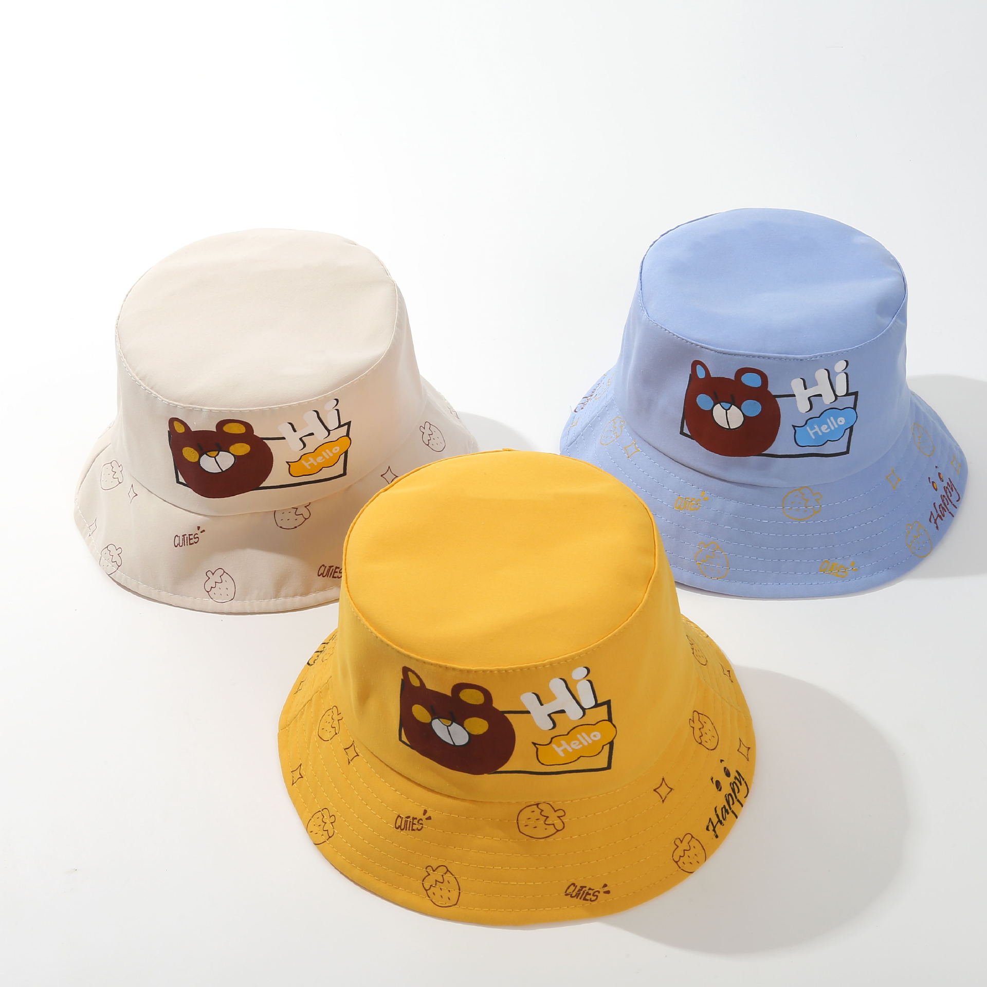 Children's fisherman hats for spring and autumn, new sunshade baby basin hats, cute cartoon and versatile bear hats, Korean version for export Application Scenario