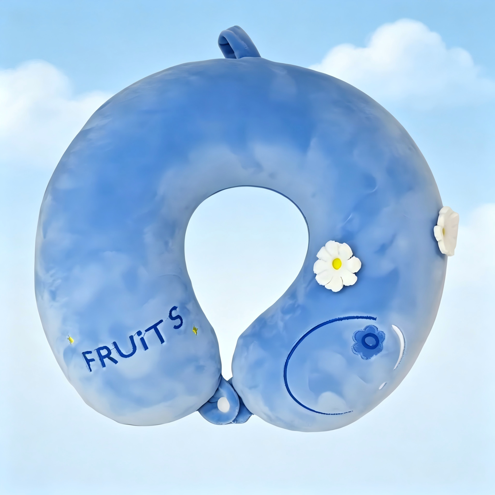 Almohada de espuma de memoria en forma de U protector de cuello almohada de viaje de dibujos animados lindo patrón de frutas almohada siesta almohada de cuello portátil details Picture