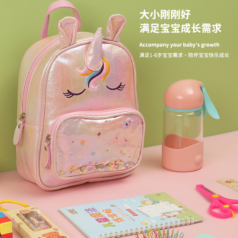 Big tail cat, unicorn, cute princess backpack, girls' schoolbag, fashionable, casual, trendy and cute little bag details Picture
