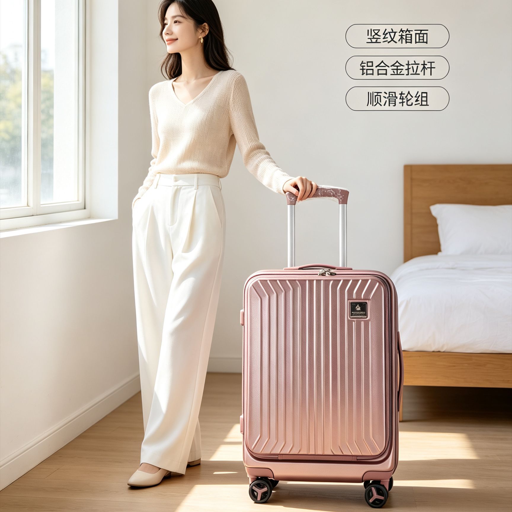 Kai tour 20 "boarding travel case ABS+PC material de negocios minimalista en el interior bloqueo de combinación de la rueda universal pull bar case