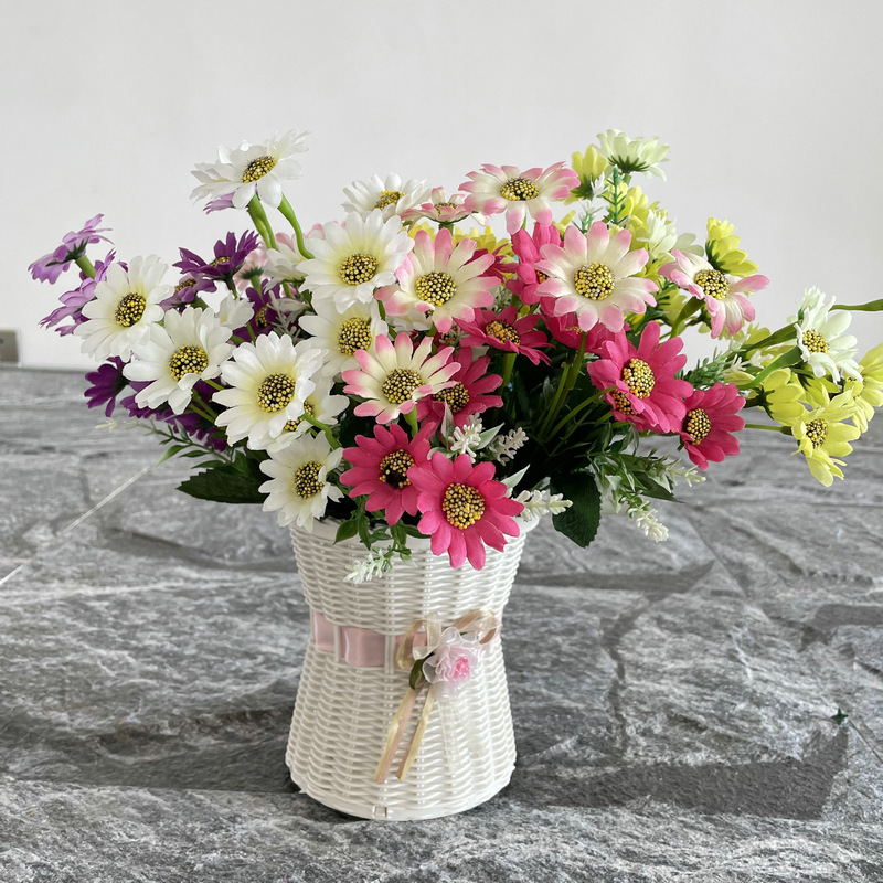 18头米兰菊仿真花绢花婚庆花材家居摆件装饰花路引插花厂家批发