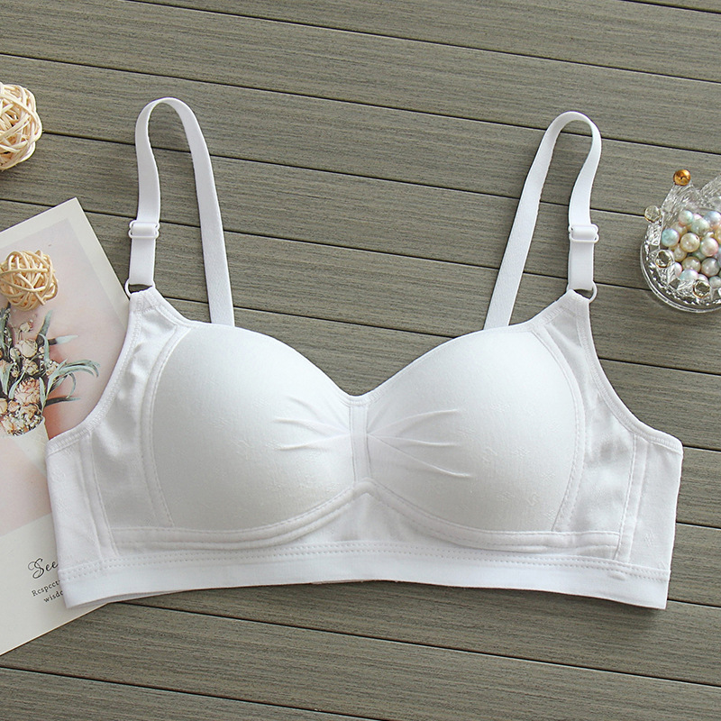 纯棉薄款内衣女大学生初中生高中生女孩小胸聚拢防下垂少女文胸罩细节图