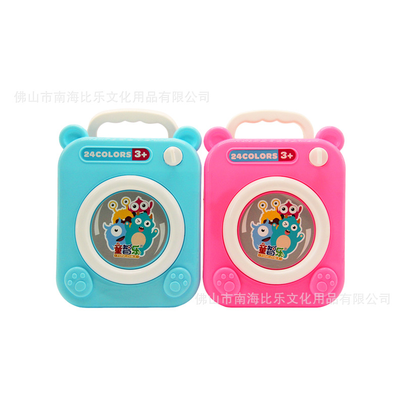 24色小熊洗衣机彩泥制作橡皮泥手指训练泥儿童幼儿手工超轻彩泥白底实物图