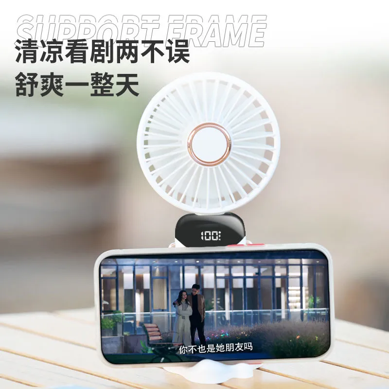 2025 New usb handheld fan with digital display folding aromatherapy desktop mini portable outdoor cool mini details Picture