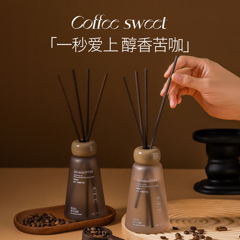 醇香苦咖无火藤条香薰摆件高级卧室家用室内浴室持久清香香氛产品图