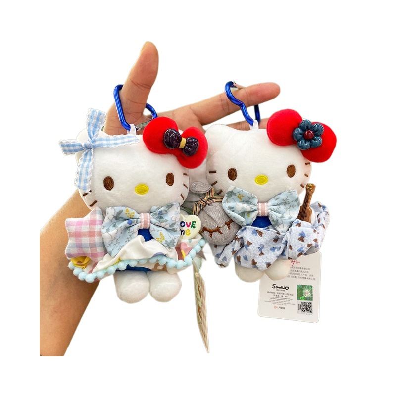 【 Authentic 】hellokitty plush Pendant, Cute kt figurine keychain, Transformable Hello Kitty bag Pendant Item Picture