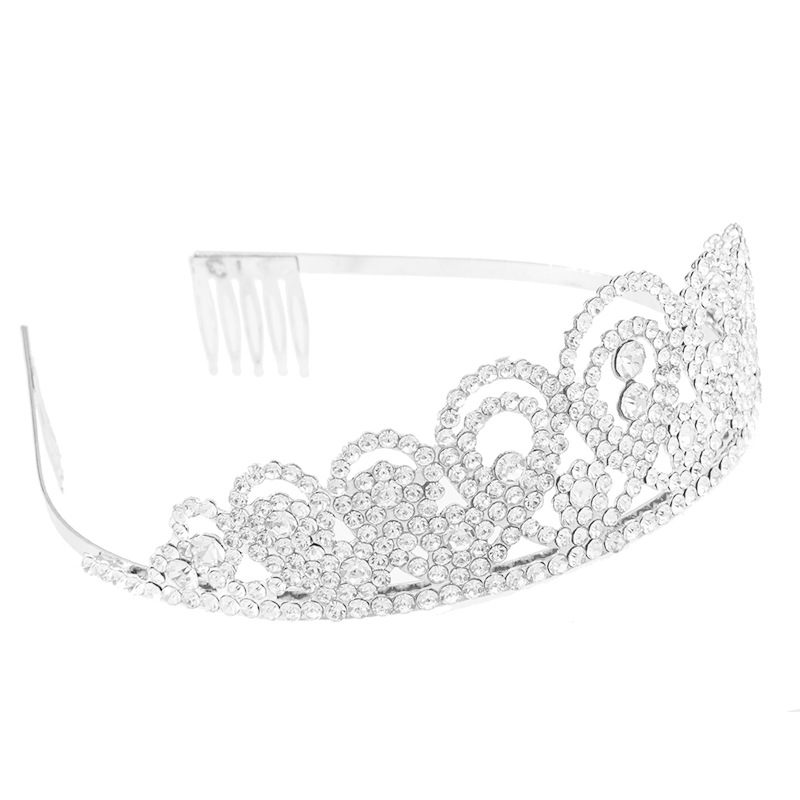 New cross-border bride rhinestone tiara headwear, European and American wedding headwear, tiara princess headwear, evening full diamond tiara hair accessory Item Picture