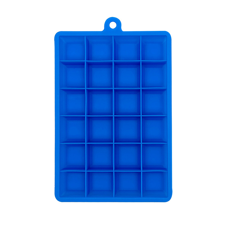 24-compartment silicone ice cube tray with lid, food-grade square ice cube film, easy demolding, ice box, ice maker, ice cube mold Item Picture
