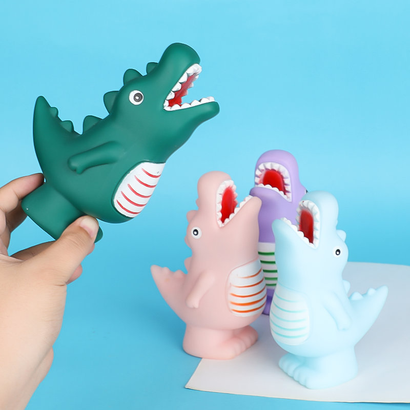Squeeze the cartoon dinosaur, soft and sprouting, squeeze the fun, relieve stress and make sounds, home decoration items, street stall wholesale toys Specification image