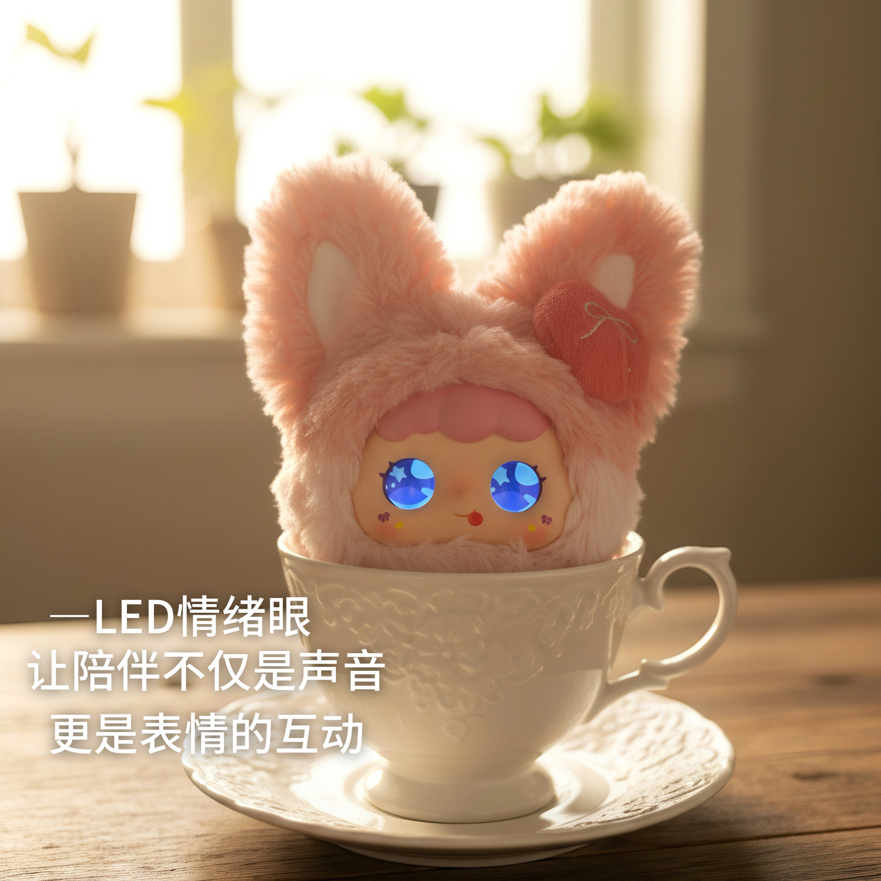 Jopark甜糯茶话跨境AI智能玩具陪伴互动安抚毛绒玩偶背包包挂件产品图