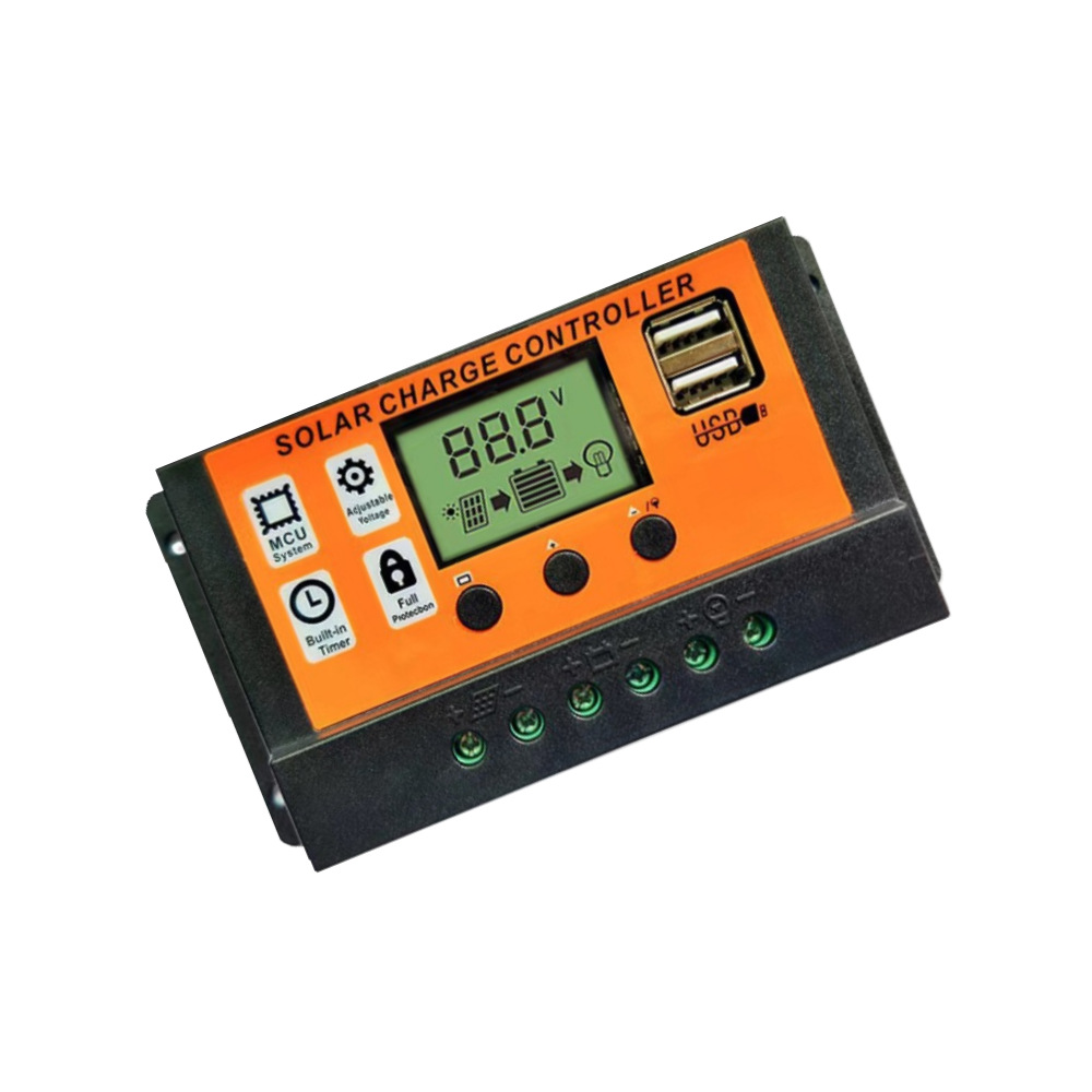 100A orange solar controller 12V24V photovoltaic power generation simple solar charging controller Specification image
