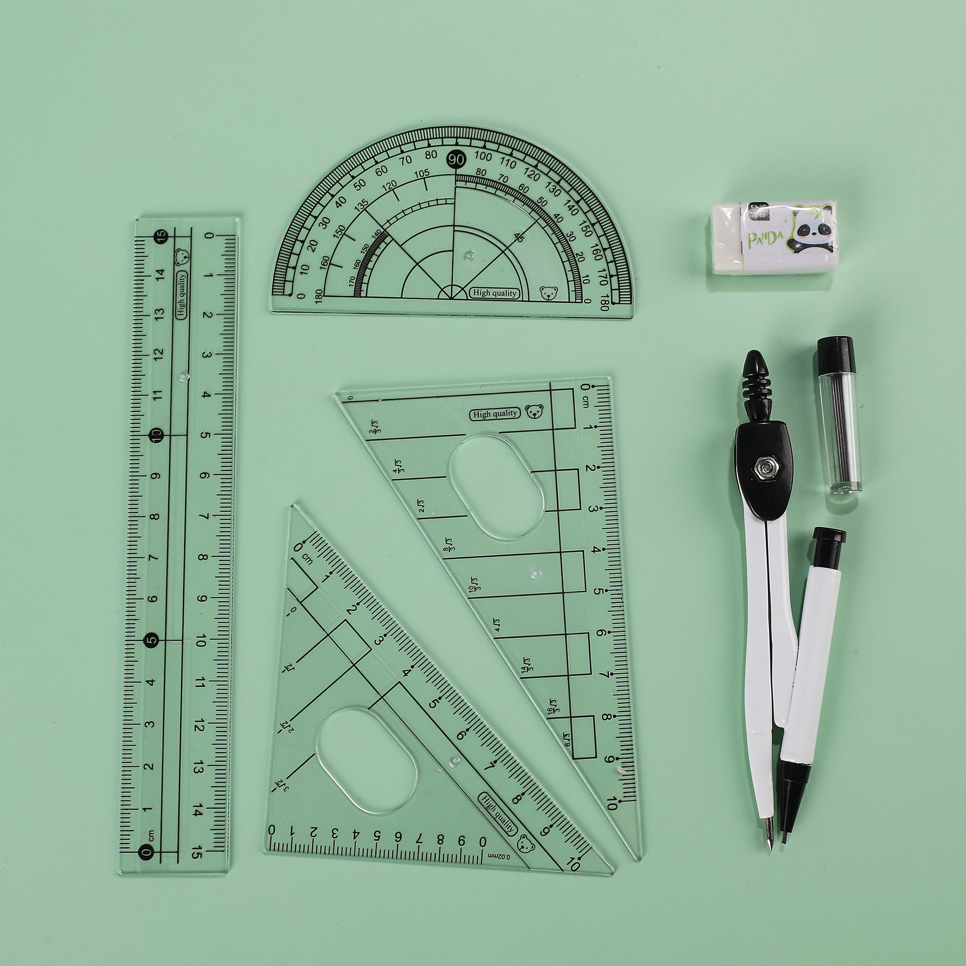 3109 Pioneer Student Special Compasses 7-piece Set: Compasses, Rulers, Examination and Study Supplies, Stationery Application Scenario