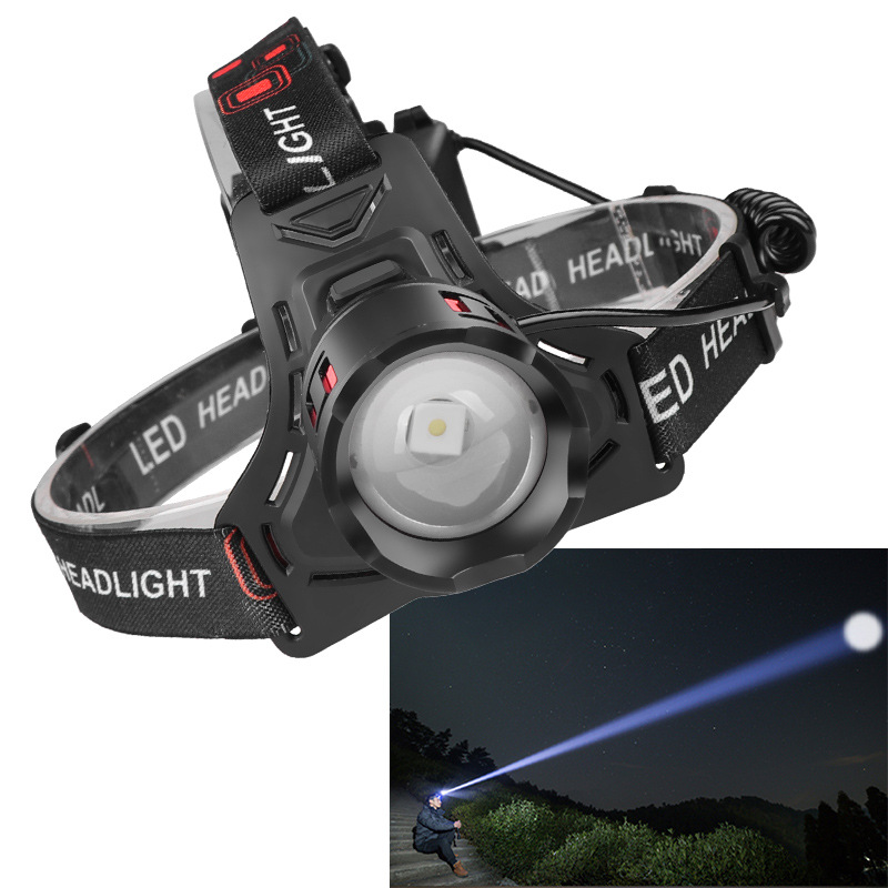 New cross-border product: White laser high-intensity headlamp, laser projection, cycling dedicated, long-lasting charging long-range miner's lamp headlamp Specification image