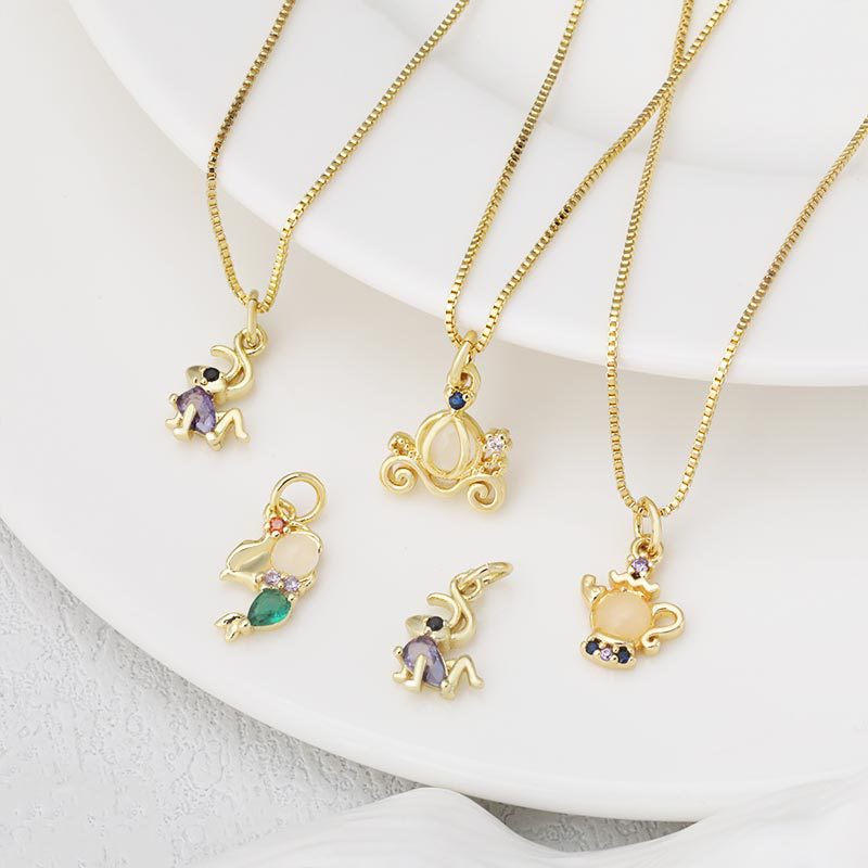 Innovative design DIY copper micro-inlay pendant bracelets, necklaces, earrings, keychains and other accessories are versatile and high-end, plated with 18k gold Specification drawing