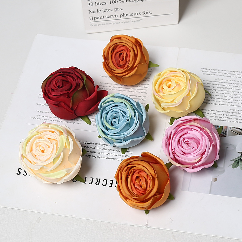 高级感皇妃玫瑰花头DIY花墙花瀑布手工花朵婚庆假花人造花环批发