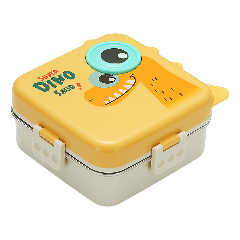 Japanese dinosaur lunch box, cross-border student version lunch box, easy to clean, microwave oven heating lunch box, with lid for office workers Item Picture