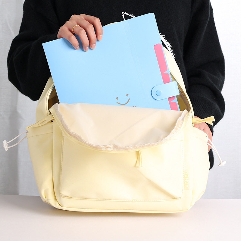 Student test paper holder, smiling multi-layer folder, A4 organ bag, file bag, insert page, information book, test paper holder, storage bag Specification image
