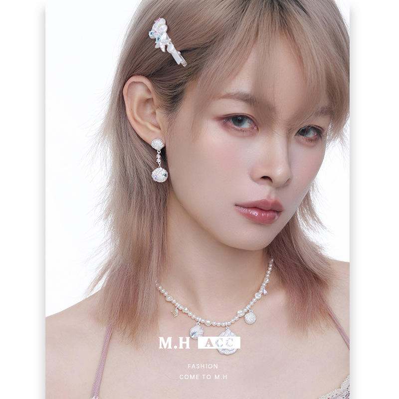Tidal Star Shell Series earrings, original design for women, fashionable, exquisite, versatile, sweet and cool style, 925 silver needle earrings wholesale details Picture