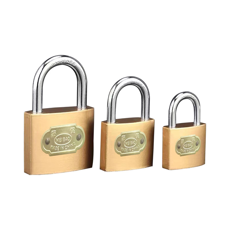 挂锁厂家仿铜锁一字锁单开通开挂锁家用热卖锁具迷你小锁防盗锁白底实物图