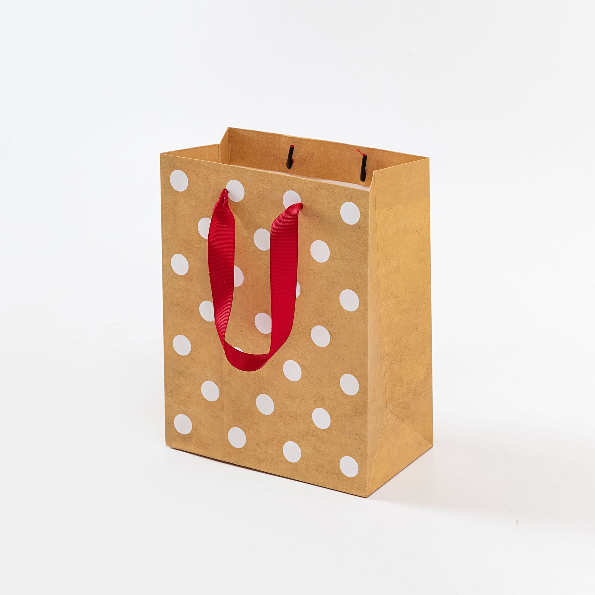 In-stock white card paper gift bags, striped geometric pattern clothing and accessory packaging bags, white polka dot gift hand-held bags, paper bags, gift bags details Picture