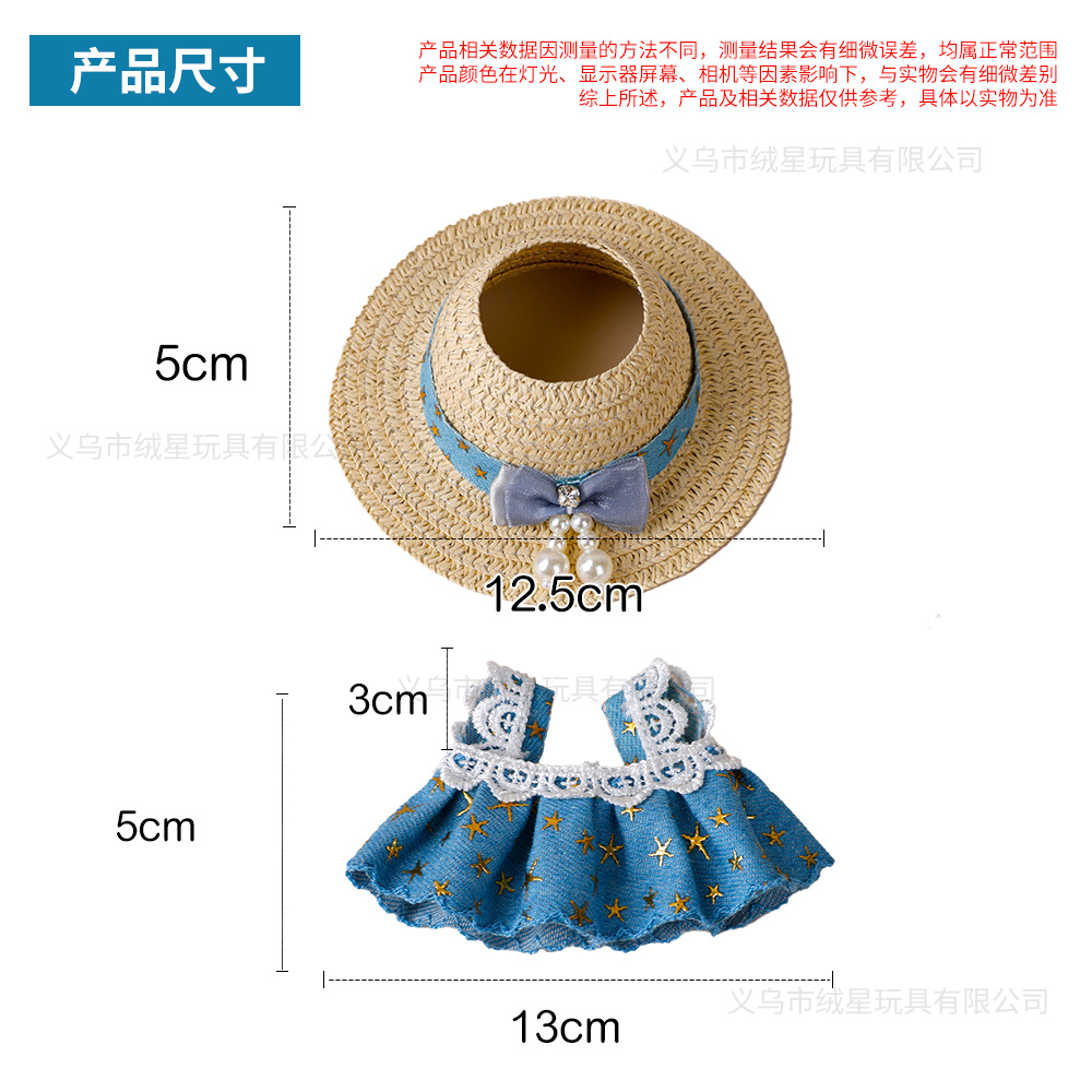 Labrador straw hat, skirt, children's clothing set, 17cm first, second and third generation lab bu, carrier skirt, clothing and accessories Specification image