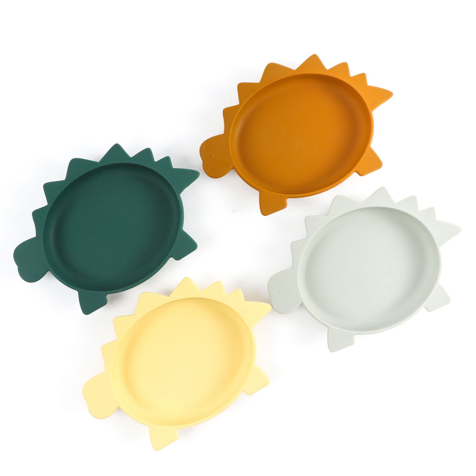 "Baby and Mother Products" Baby Feeding Silicone Tableware Set Dinosaur Bowl, Plate and Spoon Set Baby Complementary Food Item Picture