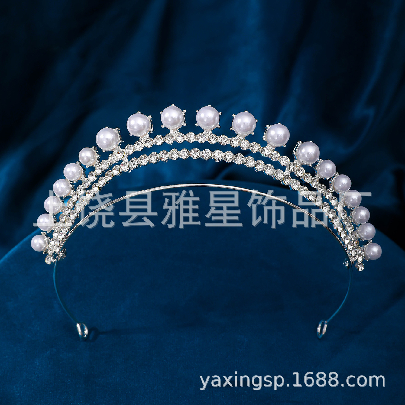 New water diamond elegant bride headwear, studio style accessories, beauty pageant dinner pearl hair accessories, hair crowns, princess crowns details Picture
